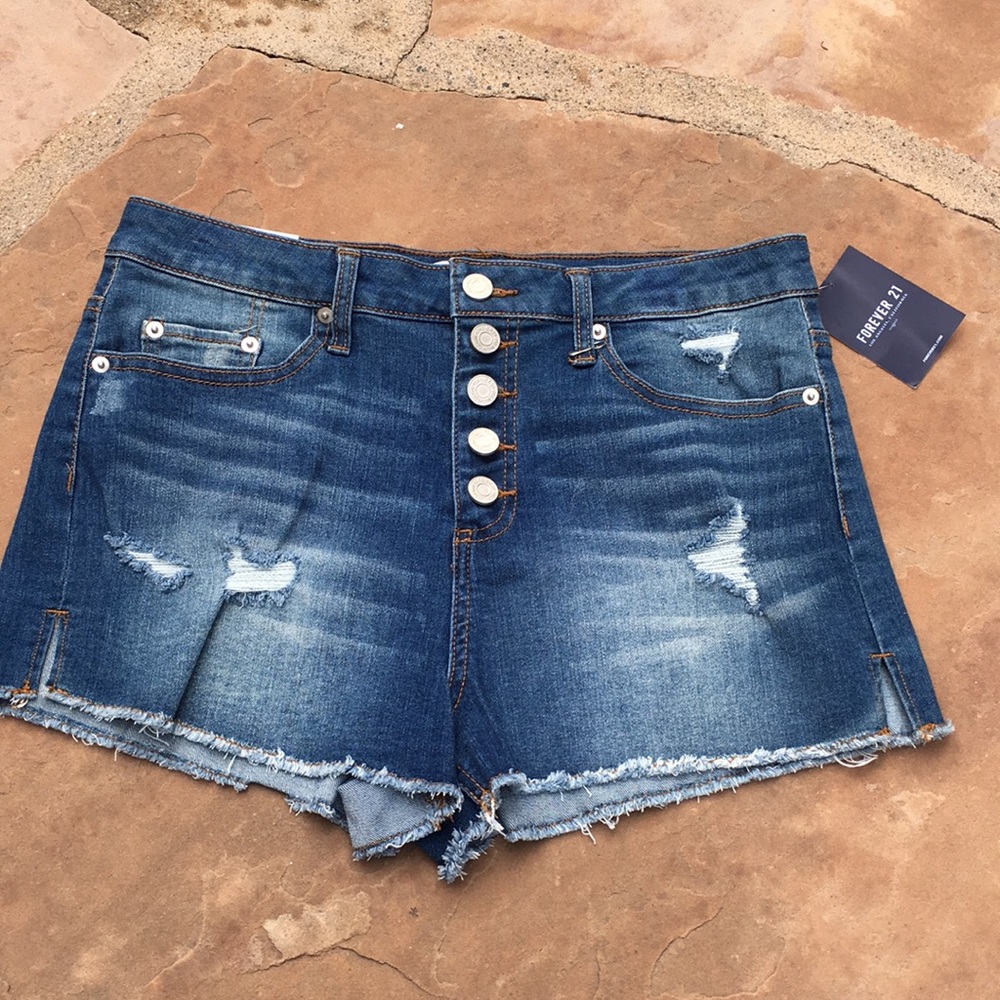 Forever 21 NWT High Rise Button Fly Shorts